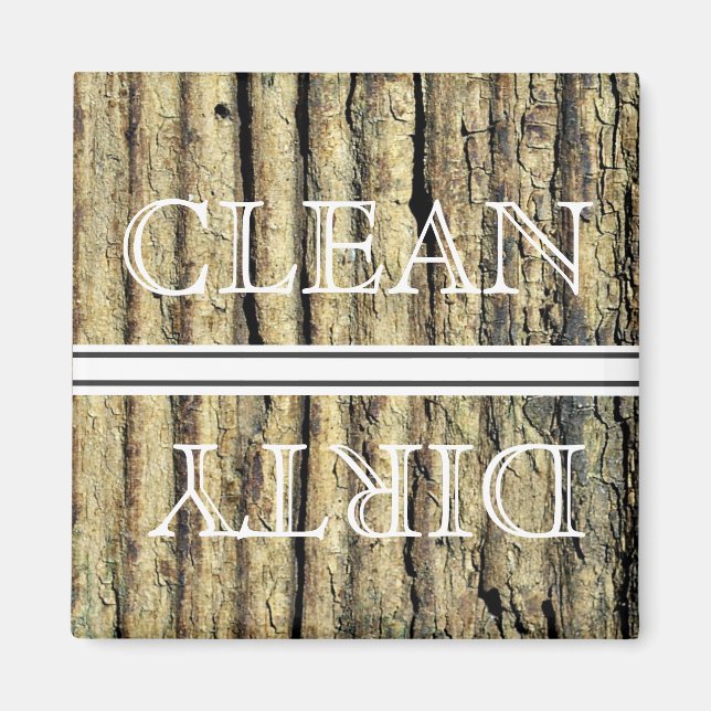 Wood Stil Dishwasher Magnet Clean & Dirty (Framsidan)