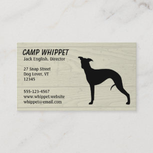 Wood stil för svart Faux för Whippet Visitkort