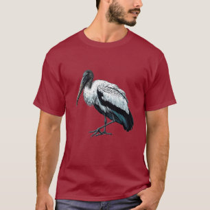Wood Stork bird Basic Mörk T-Shirt