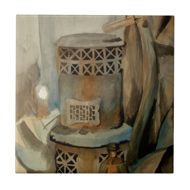 Wood Stove och Sythe Kakelplatta (Framsidan)