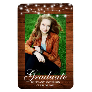 Wood String Ljus Photo Studenten annons Magnet