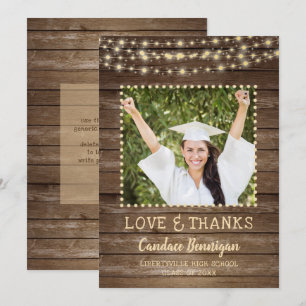 Wood String Ljus Studenten Photo Tack Meddelande