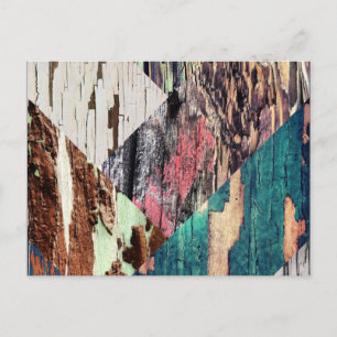 Wood Struktur Collage Postcard Vykort