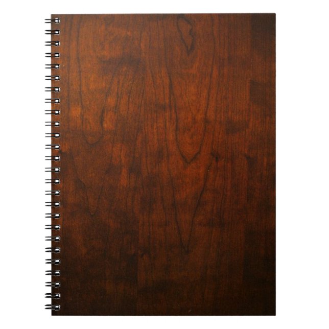 Wood struktur för mahogny anteckningsbok med spiral (Framsidan)