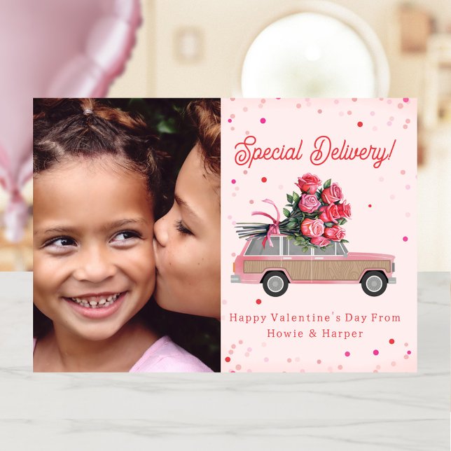 Wood SUV Ro Photo Valentine Kort (Skapare uppladdad)