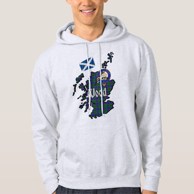 Wood Tartan Karta & Badge Hoodie (Framsida)