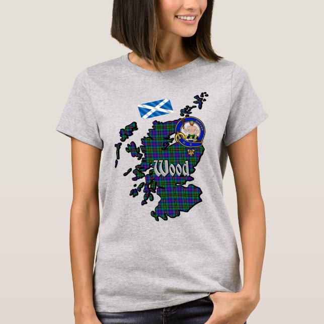 Wood Tartan Karta & Badge Women's T Shirt (Framsida)