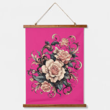 Wood Topped Wall Tapestry