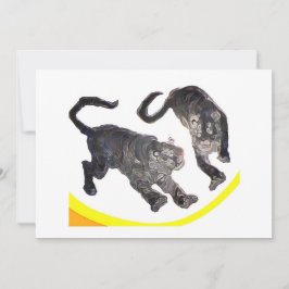 Wood Topped Wall Tapestry 2 Tigers Gibney Zazzle Inbjudningar