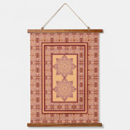 Wood Topped Wall Tapestry Peach och Mauve