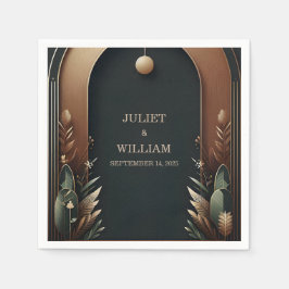 Wood Träd Forest Rustic Barn Farm Arch Bröllop Pappersservett