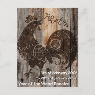 Wood Tupp Chinese Astrology vykort