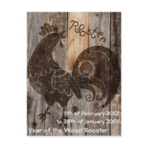 Wood Tupp Chinese Astrology vykort