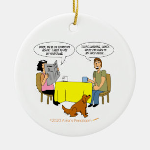 Wood Turner Gift Woodvert Shop Tecknad Humor Julgransprydnad Keramik