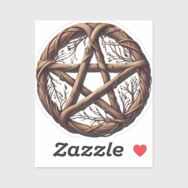 Wood Twig Pentacle Wiccan Bröllop Klistermärken (Ark)