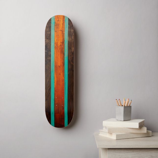 Wood vintage design skateboard (Väggkonst)