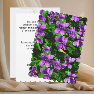 Wood Violet Mosaic Bröllop Inbjudningar