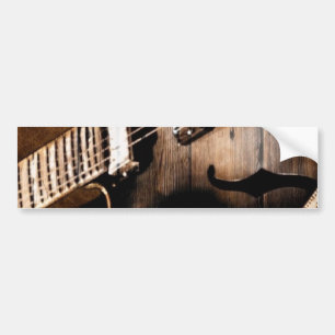 Wood western countrymusikgitarr för lantlig bildekal