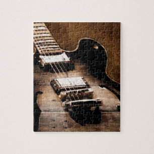 Wood western countrymusikgitarr för lantlig pussel