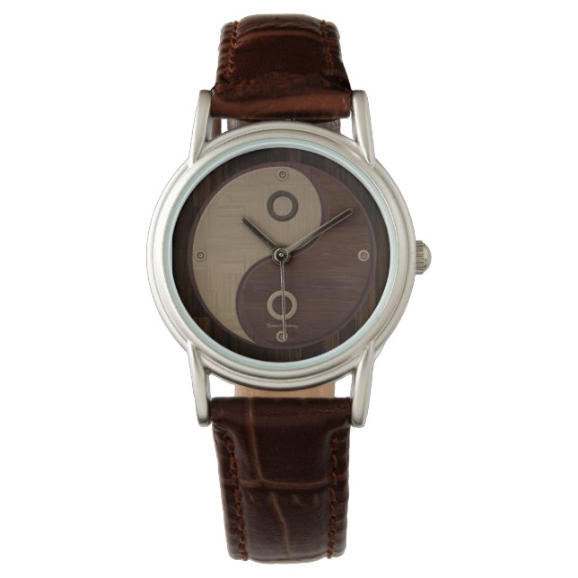 Wood Yin Yang Watch Armbandsur (Framsida)