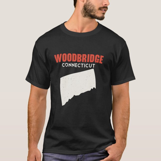 Woodbridge Connecticut USA State America Travel Co T Shirt (Framsida)