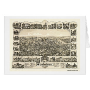 Woodbury panorama- karta för NJ - 1886 Hälsningskort