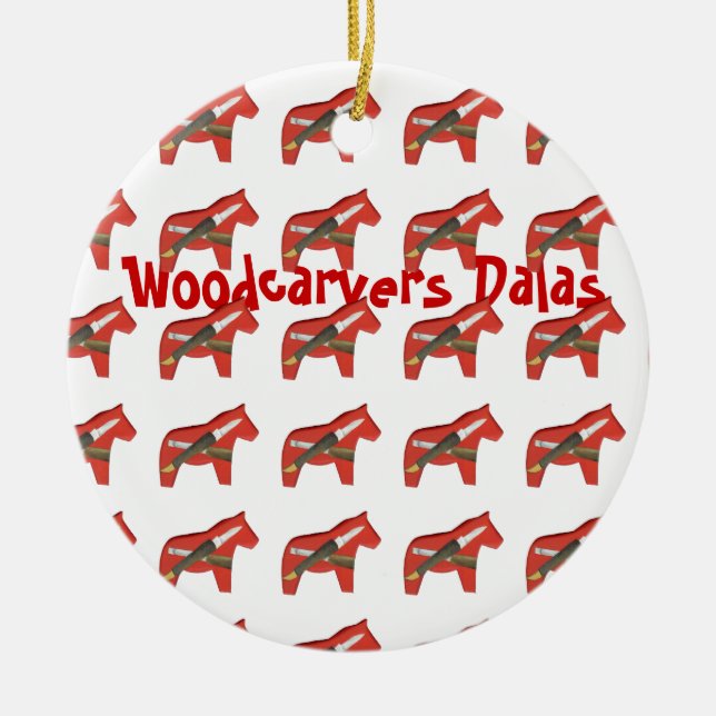 Woodcarvers Dala Horse Ornament (Framsidan)