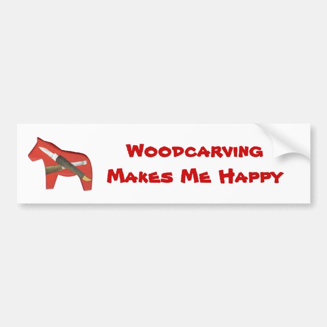 Woodcarving Bumper Sticker Bildekal (Framsidan)