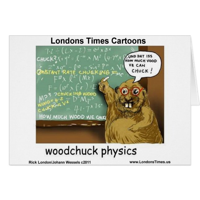 Woodchuck Physics Lny ger Tees Mugg & Cards Hälsningskort (Framsidan Horizontal)