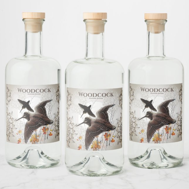 Woodcock Hunting Season Spritflaskor Etikett (Flaskor)