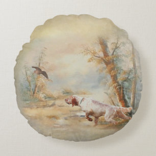 Woodcock Hunting with English Setter in forest, Ar Rund Kudde