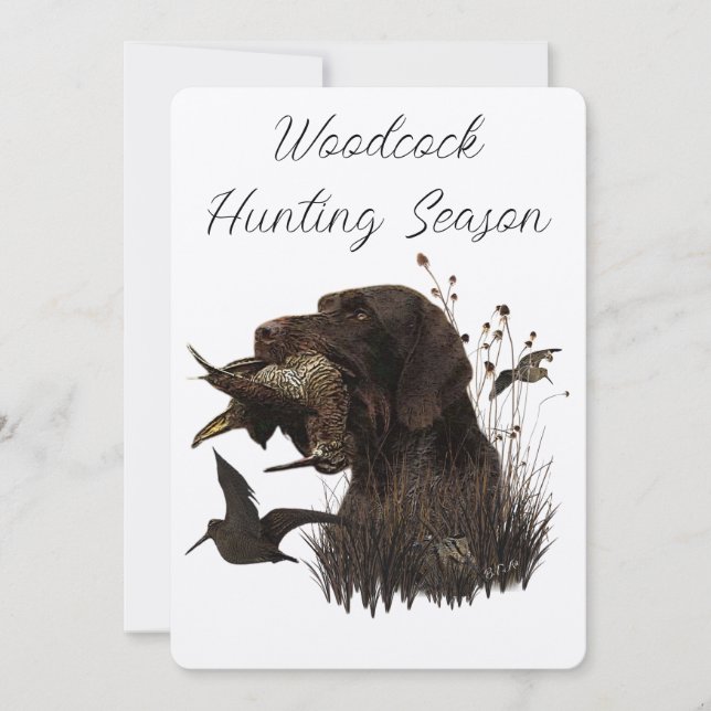 Woodcock Hunting with German Wirehected Pointer Inbjudningar (Framsida)