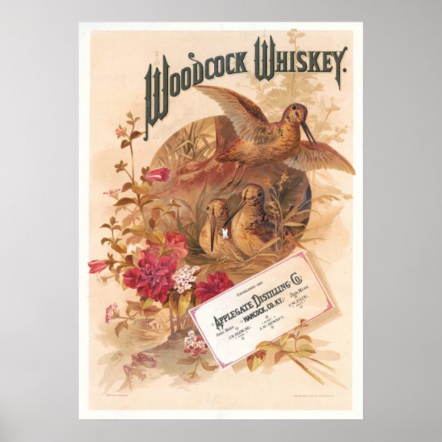 Woodcock Whiskey Vintage Advertising Poster (Framsidan)