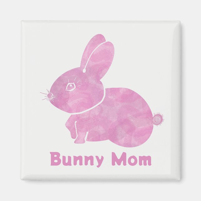 Woodcut Bunny Mamma Magnet (Framsidan)