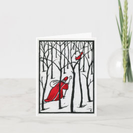 Woodcut Cardinal och Saint Nick Kort