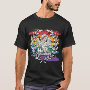 Woodcut Pelican Laurel Pride T Shirt