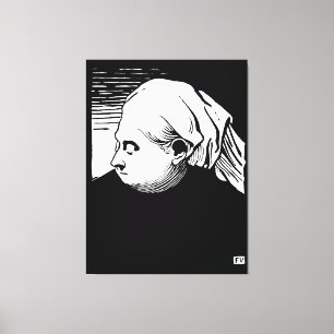 Woodcut Porträtt av Queen Victoria Canvastryck