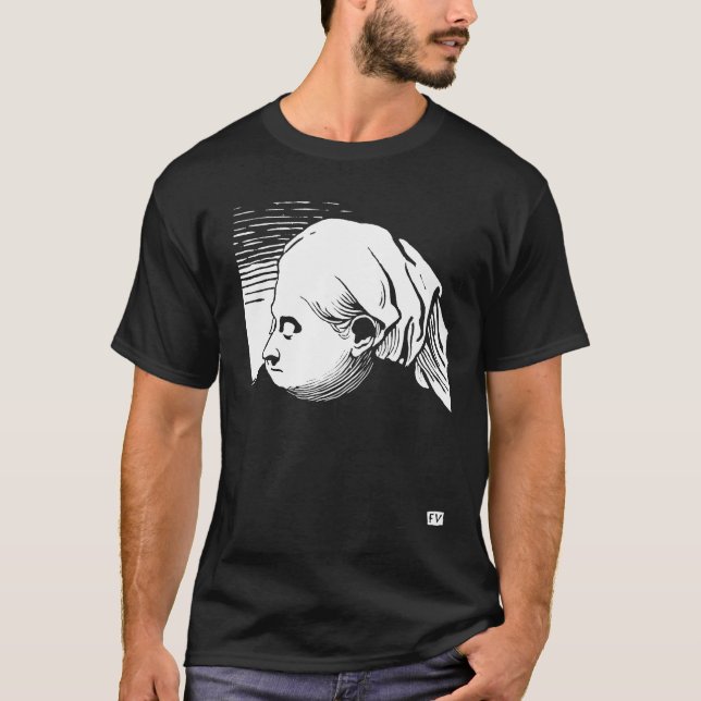 Woodcut Porträtt av Queen Victoria T Shirt (Framsida)