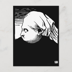 Woodcut Porträtt av Queen Victoria Vykort