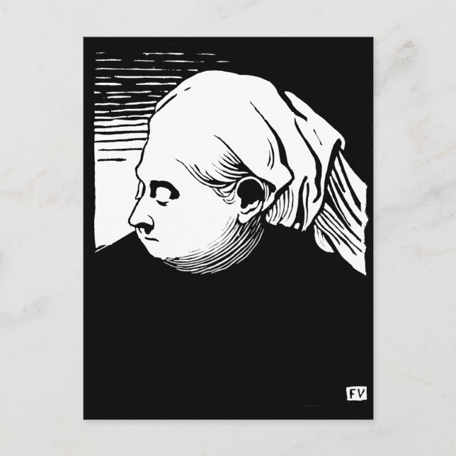 Woodcut Porträtt av Queen Victoria Vykort (Framsida)
