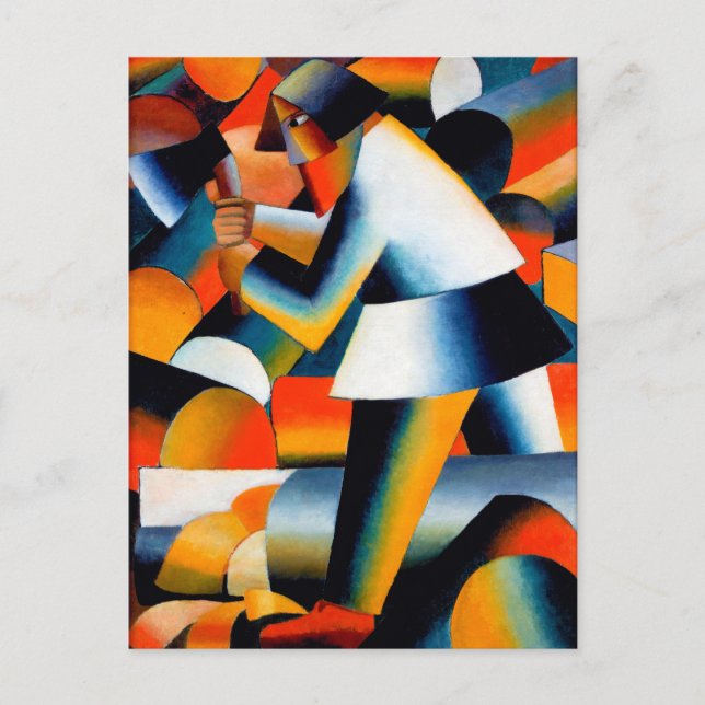 Woodcutter av Kazimir Malevich (1912) Vykort (Framsida)
