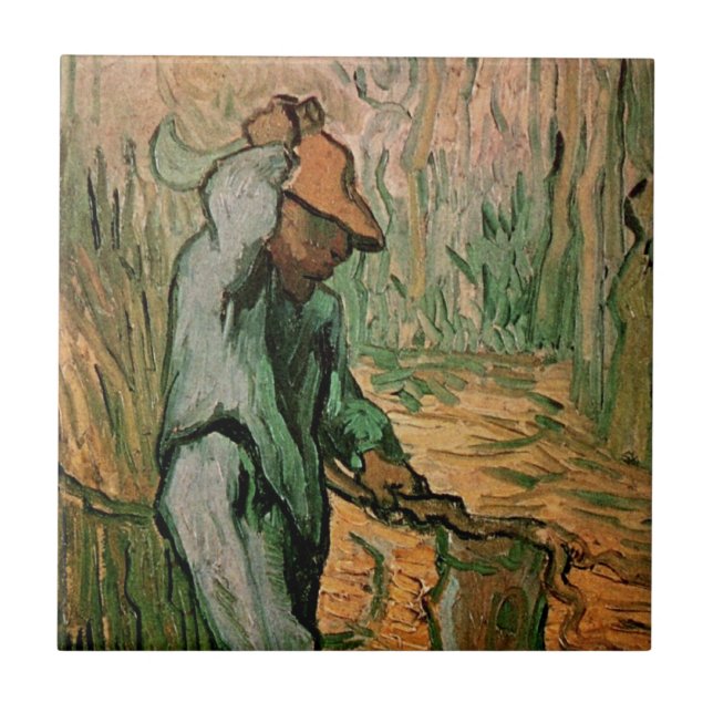 Woodcutter (efter Millet) från Vincent van Gogh Kakelplatta (Framsidan)