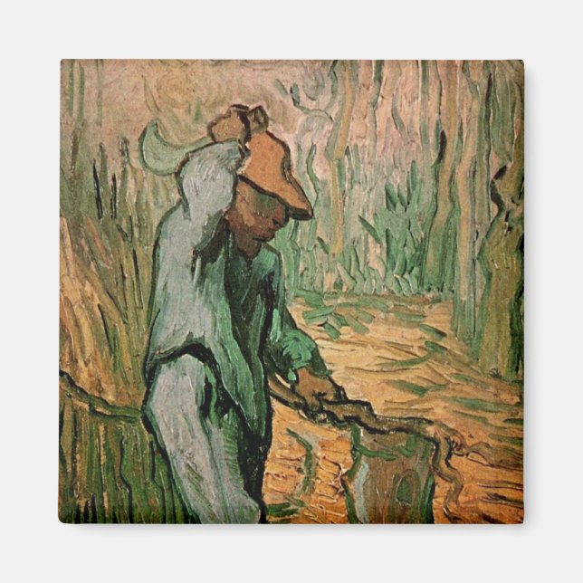 Woodcutter (efter Millet) från Vincent van Gogh Magnet (Framsidan)