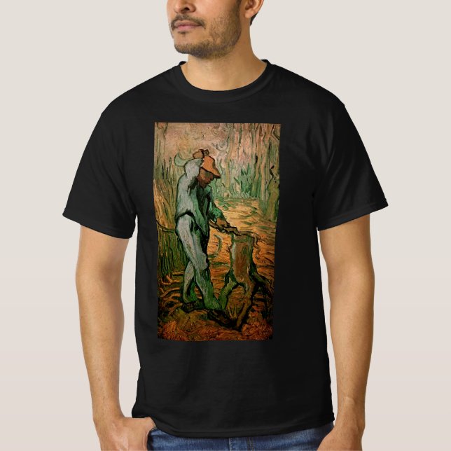Woodcutter (efter Millet) från Vincent van Gogh T Shirt (Framsida)