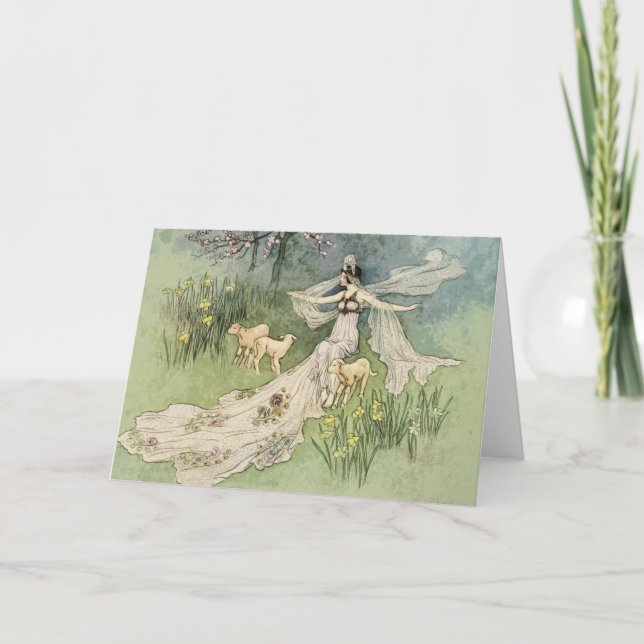 Woodcutter's Daugher Princess Vintage Fairy Tale Kort (Framsida)