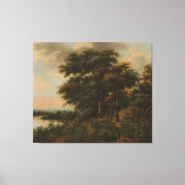 Wooded Ligcape, Anthonie Waterloo, 1640-1690 Canvastryck (Framsida)