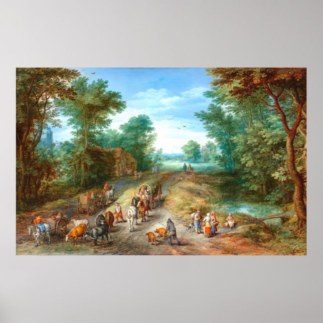 Wooded liggande - Jan Brueghel Fine Art Poster (Framsidan)