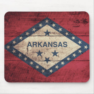 Wooden Arkansas Flagga Musmatta
