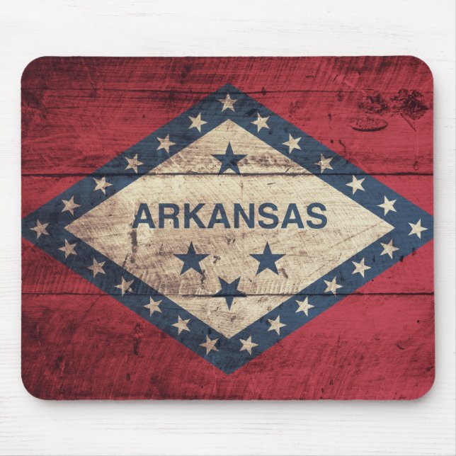 Wooden Arkansas Flagga Musmatta (Framsidan)