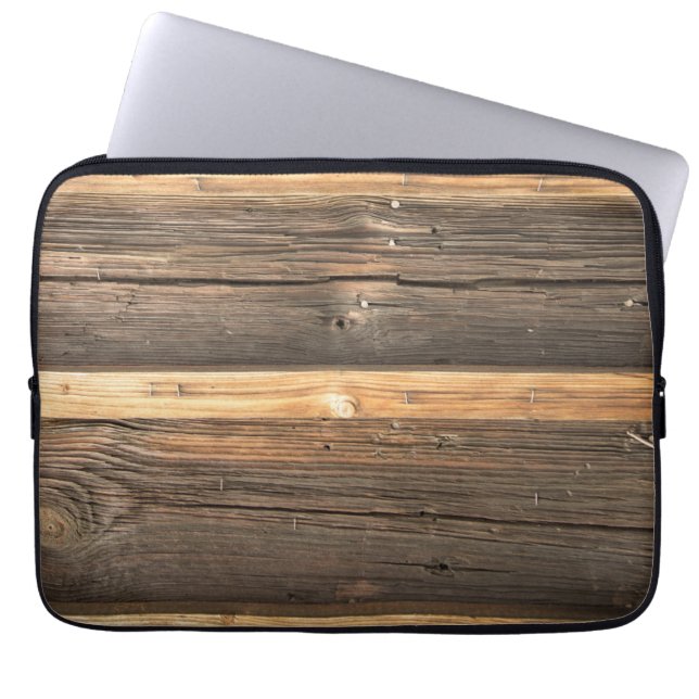 Wooden Bar Realistic Texture Laptop Sleeve (Framsidan)